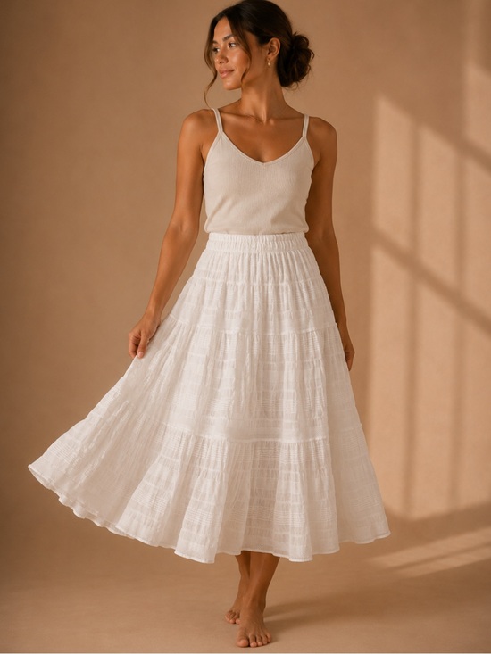 Max Studio Dresses & Skirts - Max Studio White Tiered Maxi Skirt - Flowing Summer Style
